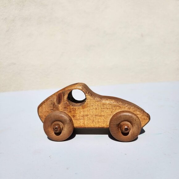 Handmade Toy Car Hand Crafted Race car push Decor Montessori Waldorf  State Fair - Picture 8 of 9